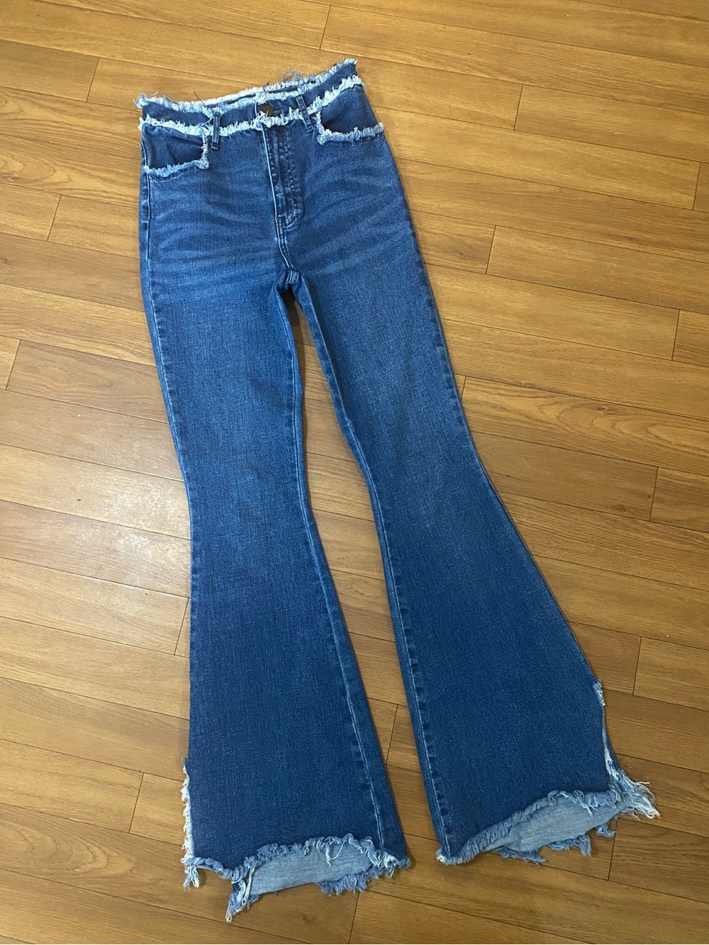Show Me Your MuMu Distressed High-Rise Flare Jeans - Blue